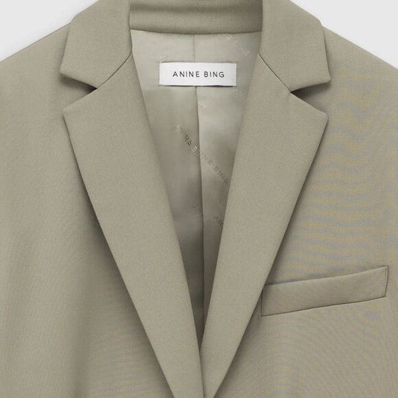 Anine Bing Quinn Blazer in Green Khaki - Picture 4 of 9